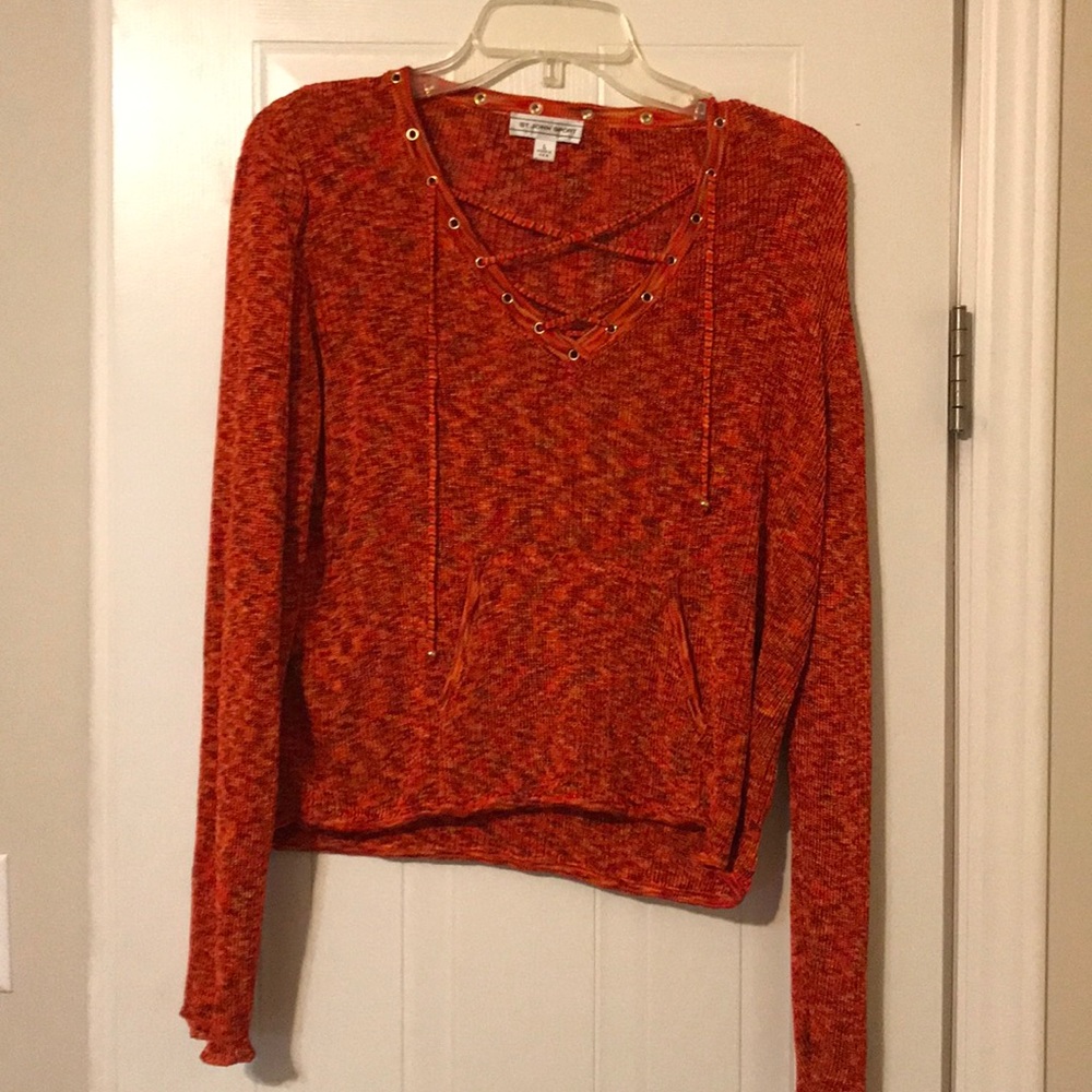 St. John sport tie front sweater large